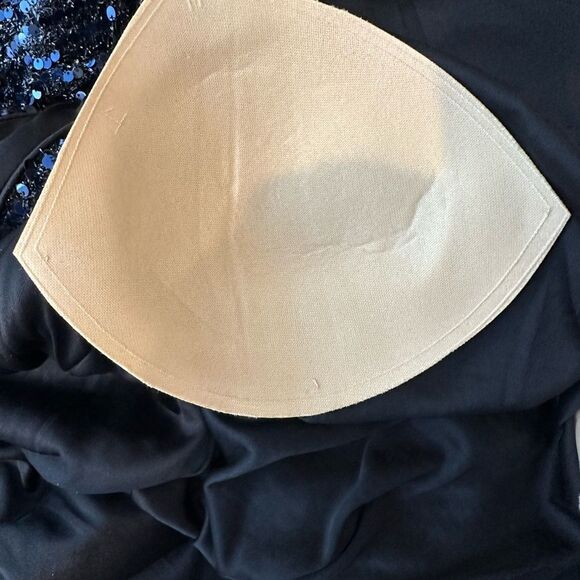 Mac Duggal 26331 Blue Cowl Back Boat Neck Sequined Evening Gown | Size 10 - Picture 9 of 12